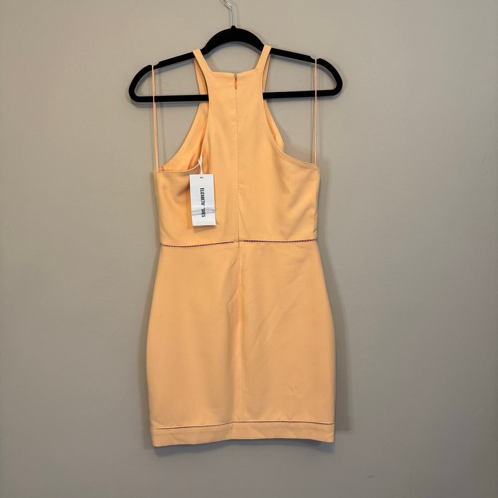 Elizabeth and James Reeves Mini Dress 10 Tangerine Halter Sheath Cocktail NWT - Picture 2 of 11